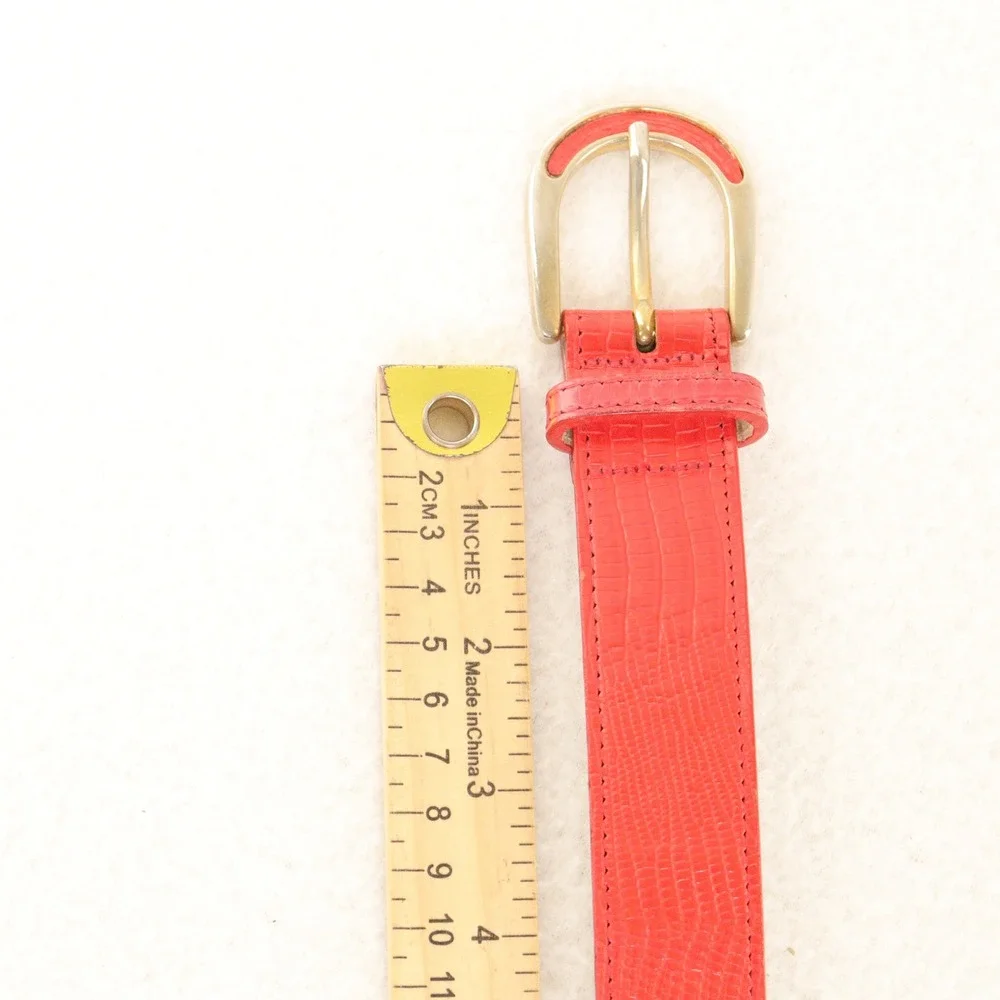 Vintage Harken Belt Lizard Embossed Red Leather USA Women S